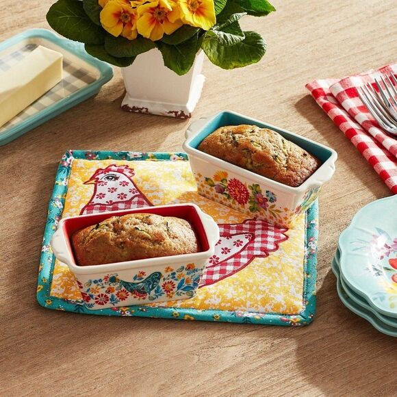 Pioneer Woman Patchwork Quilted Rooster Hot Pad Trivet Farm Country Kitchen Gift - Picture 2 of 4